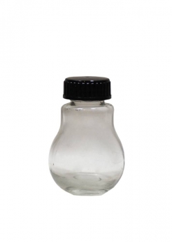 Glühbirne-Flasche 40ml, inkl. Spezialverschluss Kunststoff schwarz   Nur noch solange Vorrat! Noch 17 Stk. vorhanden, Zwischenverkauf vorbehalten